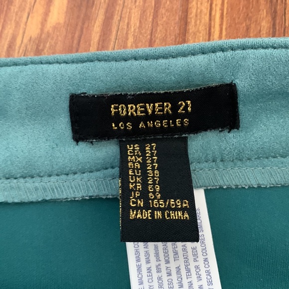 Green Suede Botton Up Skirt - Picture 2 of 3